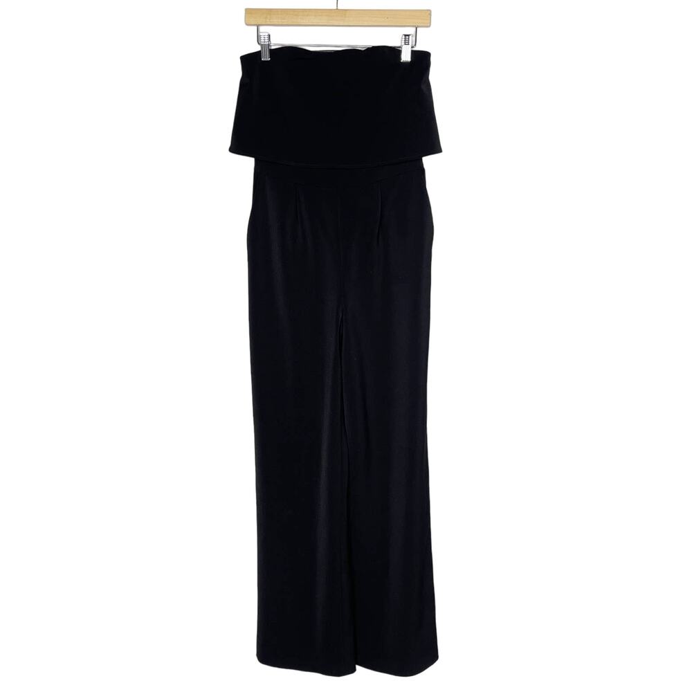 Express Size 2 Black Wide Leg Strapless Jumpsuit Cocktail Pockets Zip Back